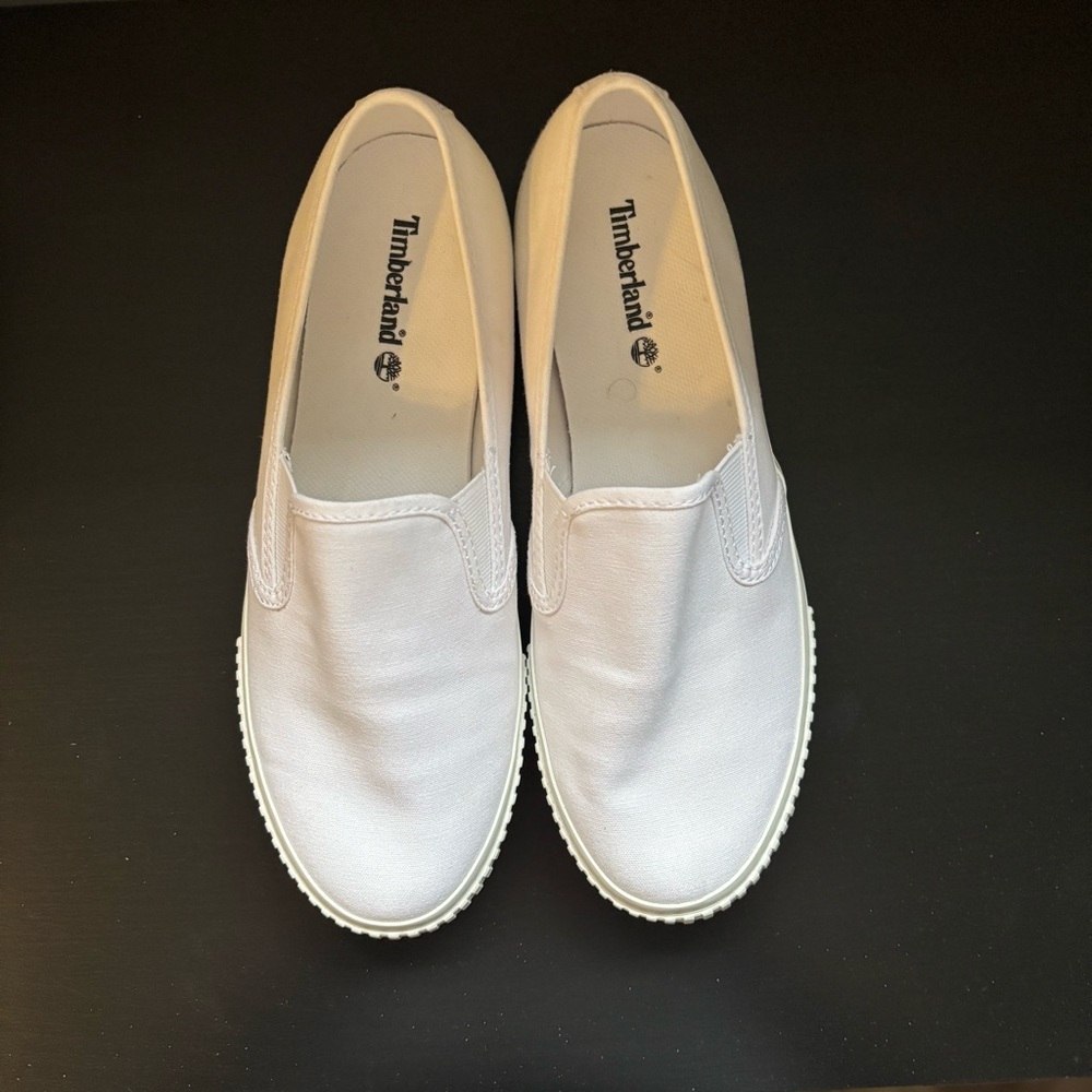 Timberland White Slip-On Shoes